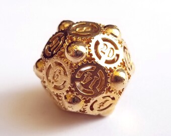 D20 Balanced - Steampunk (Gears)(Brass)