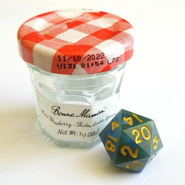 LIMITED EDITION Resin D20 - Blueberry Balm Leaves