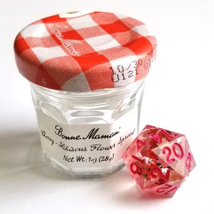 LIMITED EDITION Resin D20 - Cherry Hibiscus