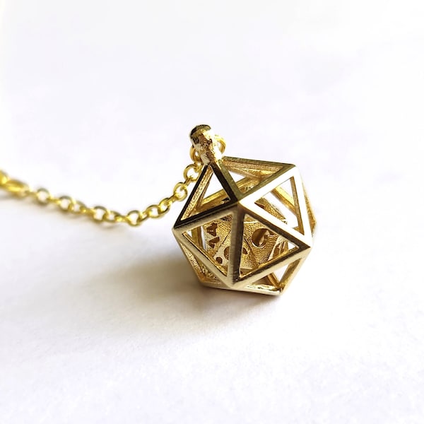 Geometric Dice Charm Necklace