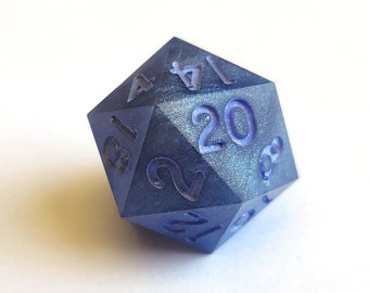 Resin D20 - Periwinkle Pewter