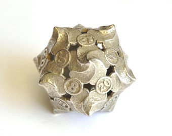 D20 Balanced - Fire (Polished Silver Steel)