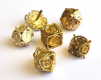 Steampunk Dice Set - Balanced (Natural Brass)