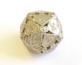 D20 Balanced - Cards (Polished Silver Steel)