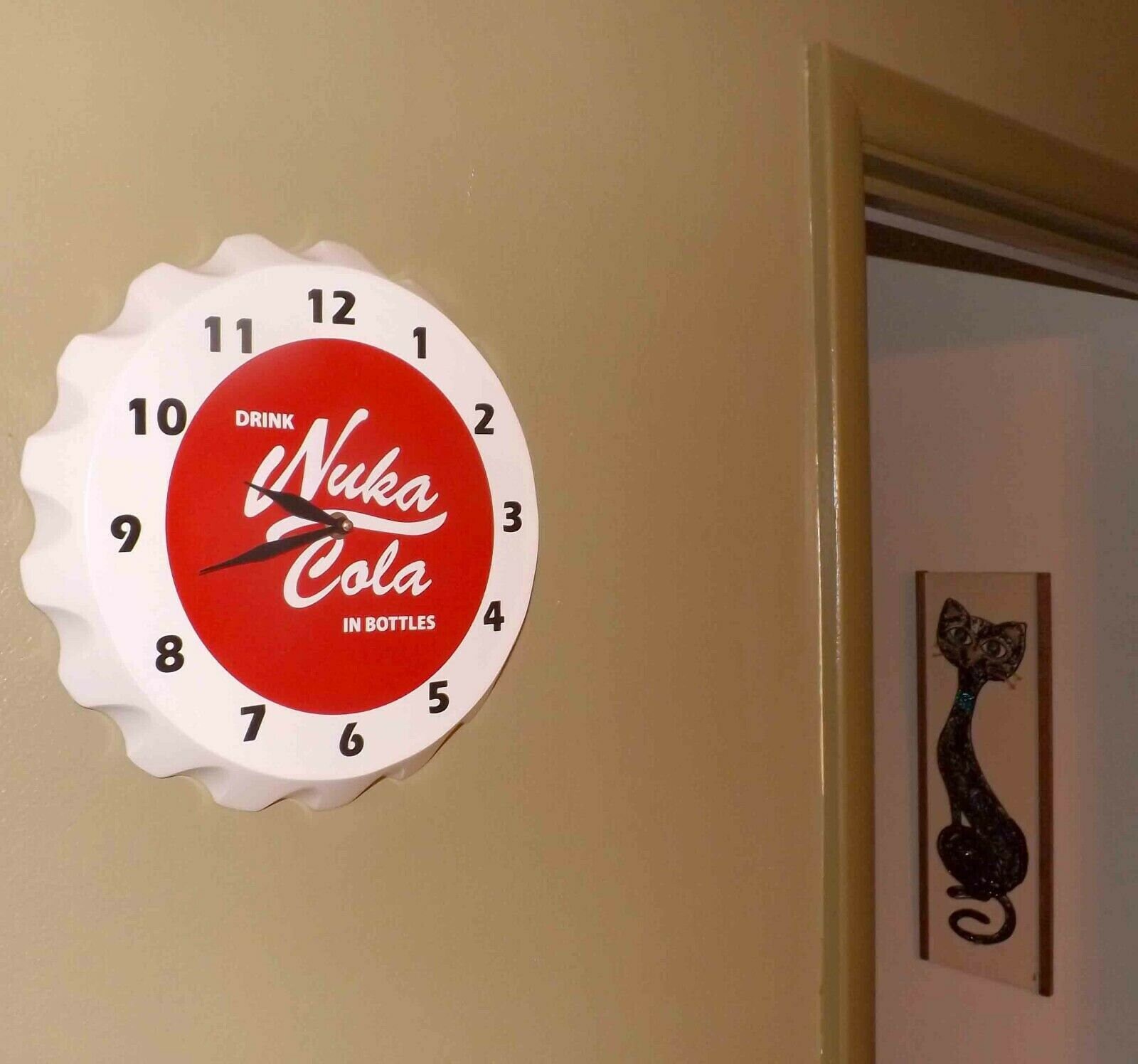 Fallout Nuka Cola Bottle Cap Wall Clock Post Apocalyptic Custom Mid