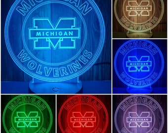 Michigan Wolverines 3D Lamp
