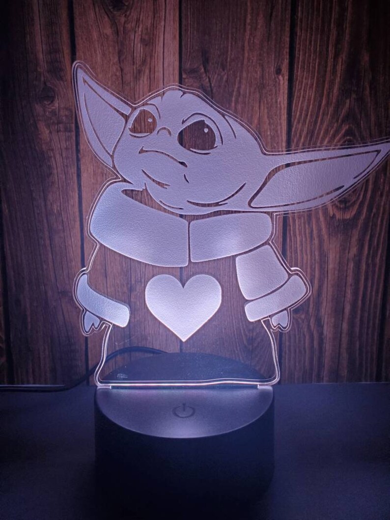 Baby Yoda 3D Lamp Etsy