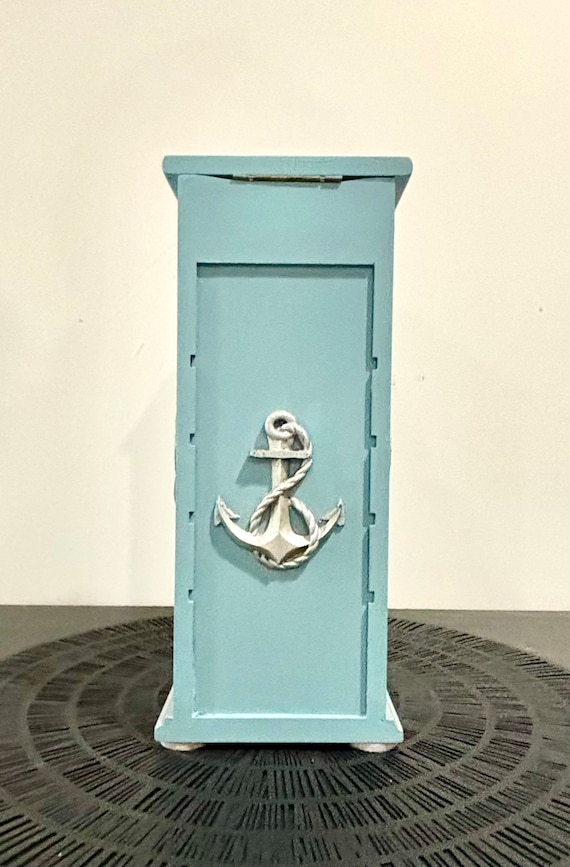 Nautical Painted Vintage Jewelry Box, Upcycled, H… - image 7