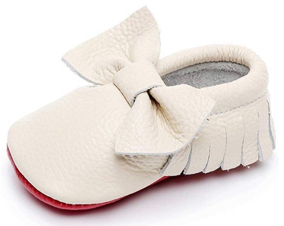 red bottom baby moccasins