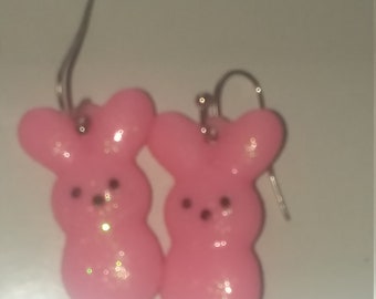 Add-on pink pastel peep earrings