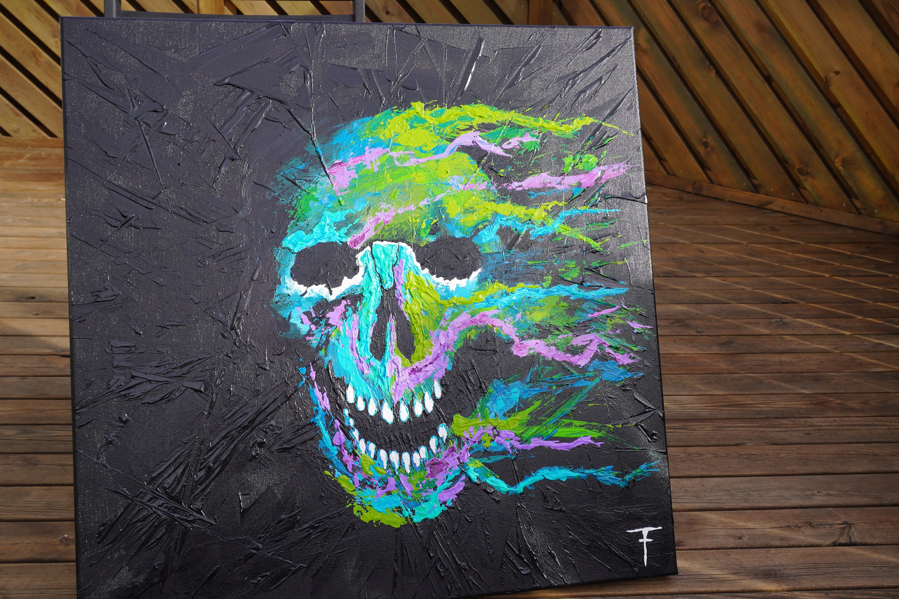 Skull Painting Acrylic Etsy