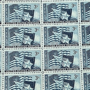 50  Blue Texas stamps Blue mint unused vintage large packet of 50 issued 1945 flags on stamps vibrant blue unused stamps wedding invitations