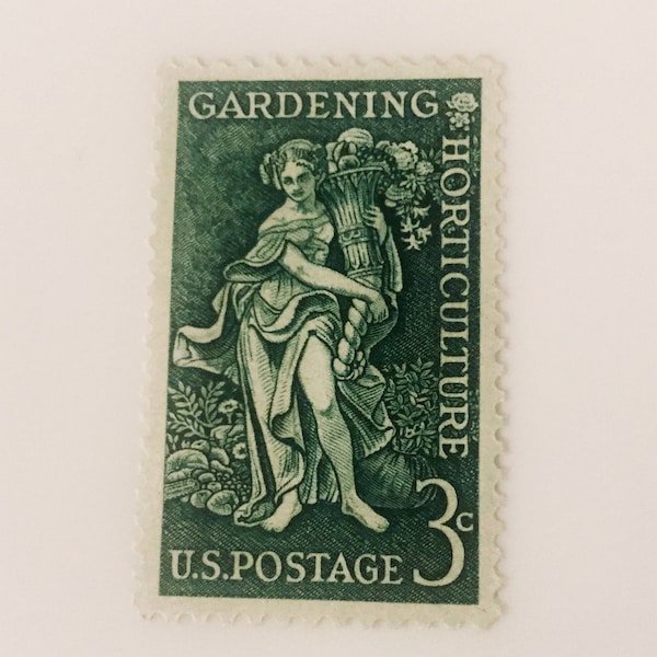 20 Gardening & Horticulture Mint Stamps vintage #1100 Deep Green unused vintage stamps