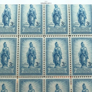 50 Unused Blue stamps. vintage  FREEDOM stamp collections  solid Blue stamp with deep colors retained wedding invitations