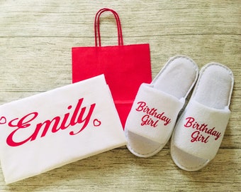 Birthday girl/boy slippers,  personalised slippers