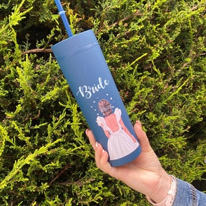 Personalised Bride skinny tumbler, bridesmaid gift