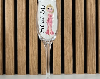Personalised champagne flute, Personalised birthday  glass, birthday gift, champagne glass, 18th, 21th, 30th, 40th etc birthday gift