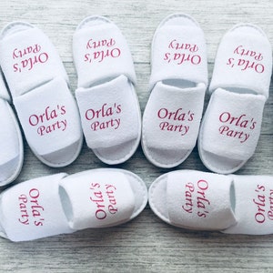 childrens spa slippers, personalised party slippers