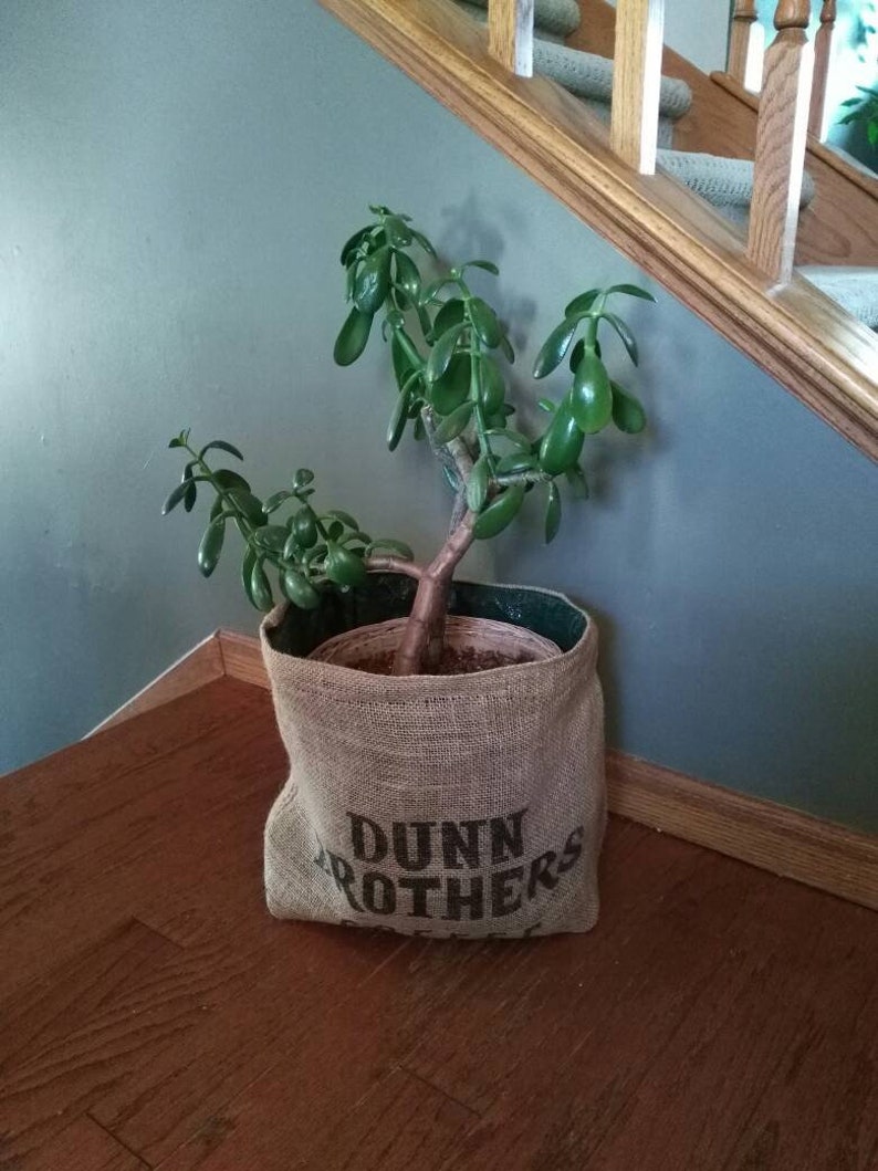 Planter Burlap Pot Cover Fabric Plant Bag Collapsible Etsy