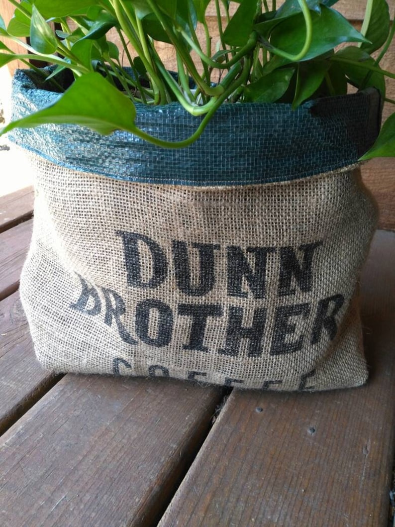 Planter burlap pot cover fabric plant bag collapsible Etsy