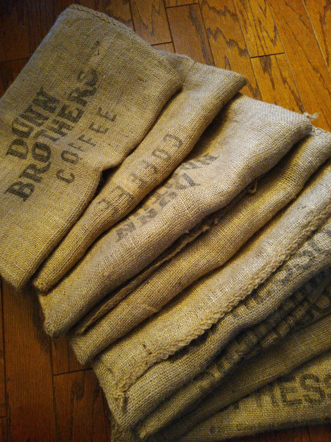 Burlap Bags, Lot of 10, Wholesale Burlap Fabric, Printed Gunny Sacks ...