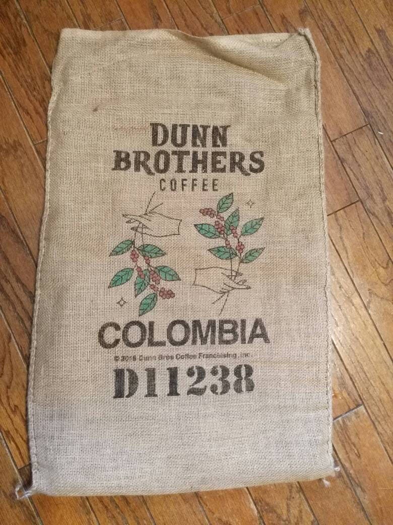 Burlap coffee bag Columbia wall art craft diy upholstery Etsy