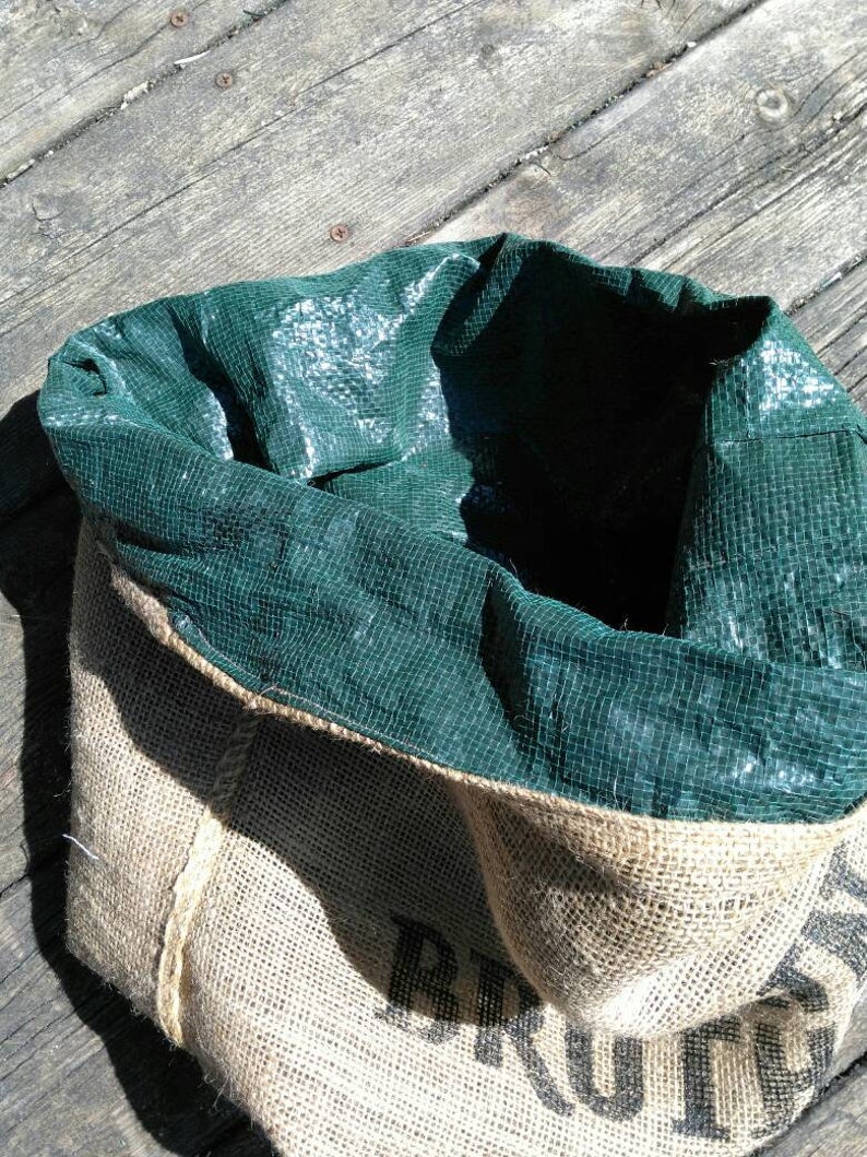 Planter burlap pot cover fabric plant bag collapsible Etsy