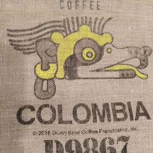Colombian coffee store burlap bags