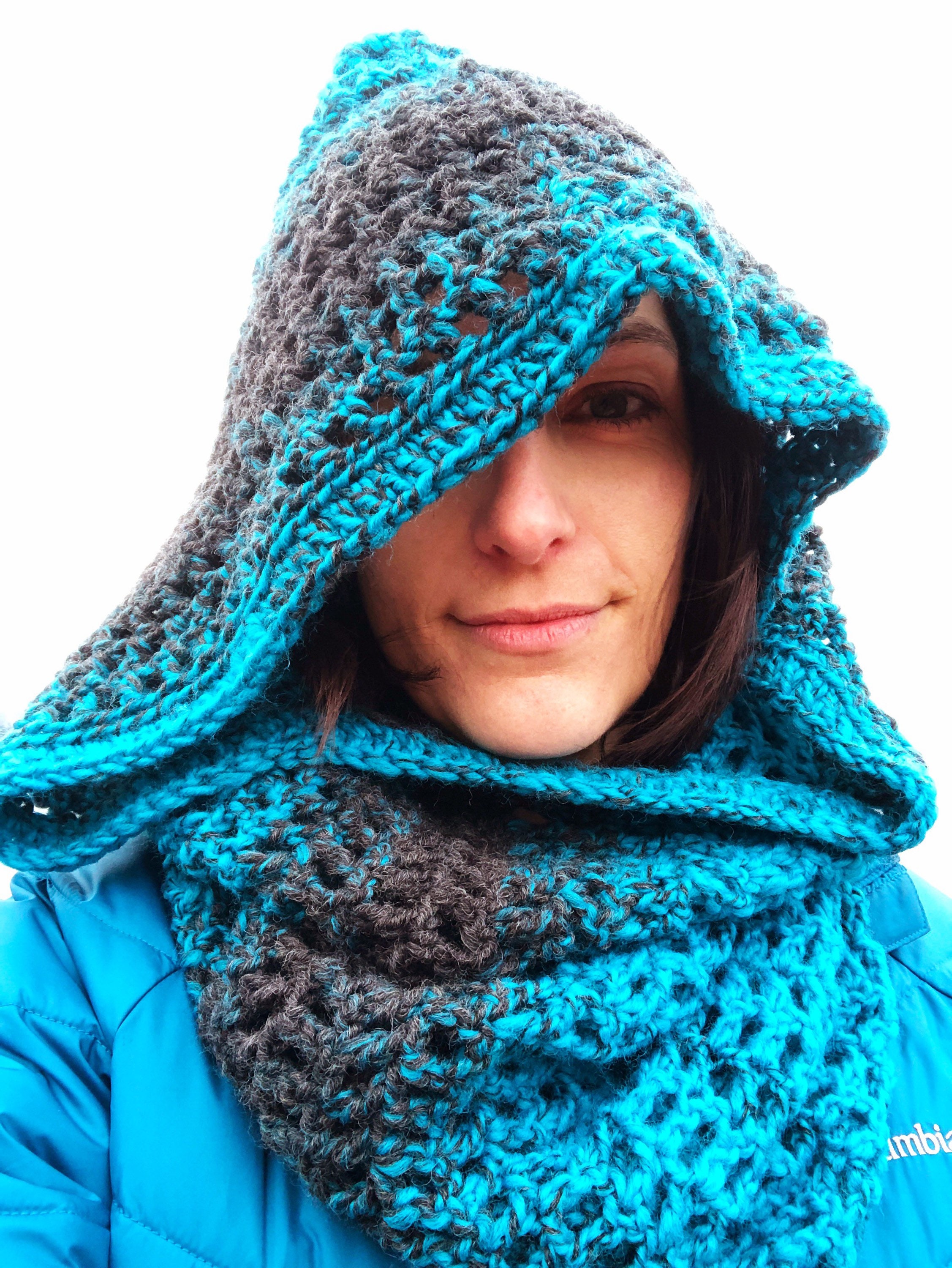 ＜THROW＞ Hoodie Scarf Hoodie Scarf | Upcycled Wool Sweater Scarf with Hood · Baabaazuzu