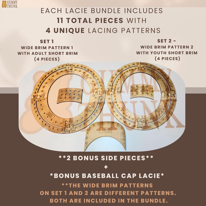 Lacie Tool 2.0 Bundle - Lacing Stencils For Wide Brim, Short Brim, And Youth Hats image 1
