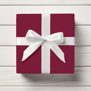 Dark purplish Red Gift Wrap, Solid Burgundy Wrapping Paper for Birthdays, Weddings, and Christmas Holidays, Deep Red Christmas Present Wrap