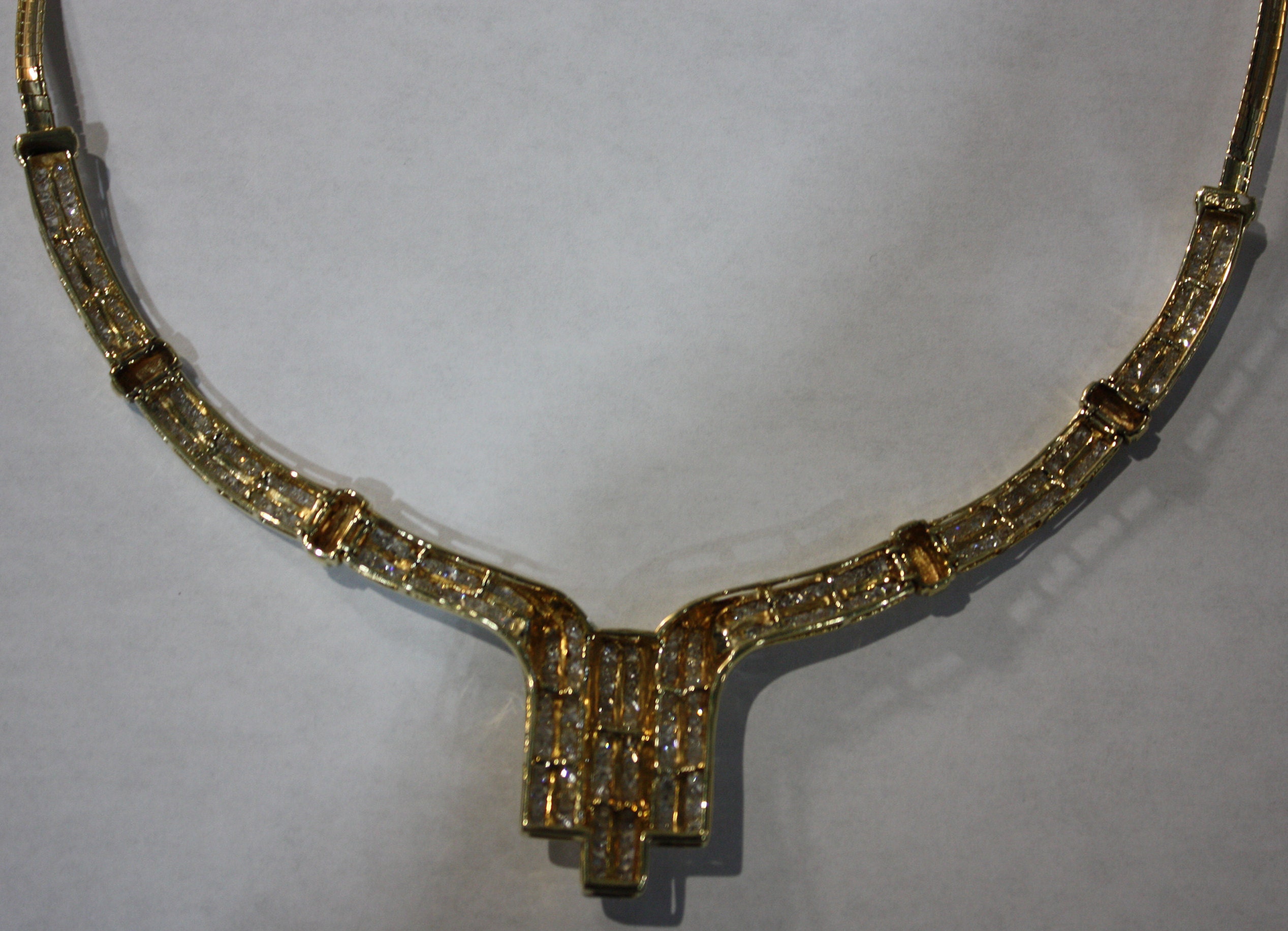 WATERFALL DIAMOND NECKLACE 14K Yellow Gold Statement 10CT. Etsy