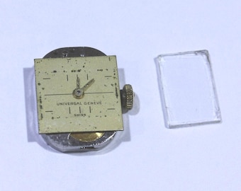 Authentic UNIVERSAL Geneve Watch Swiss Movement 501 Mechanical Crystal Ladies Vintage Parts