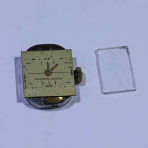 Authentic UNIVERSAL Geneve Watch Swiss Movement 501 Mechanical Crystal Ladies Vintage Parts