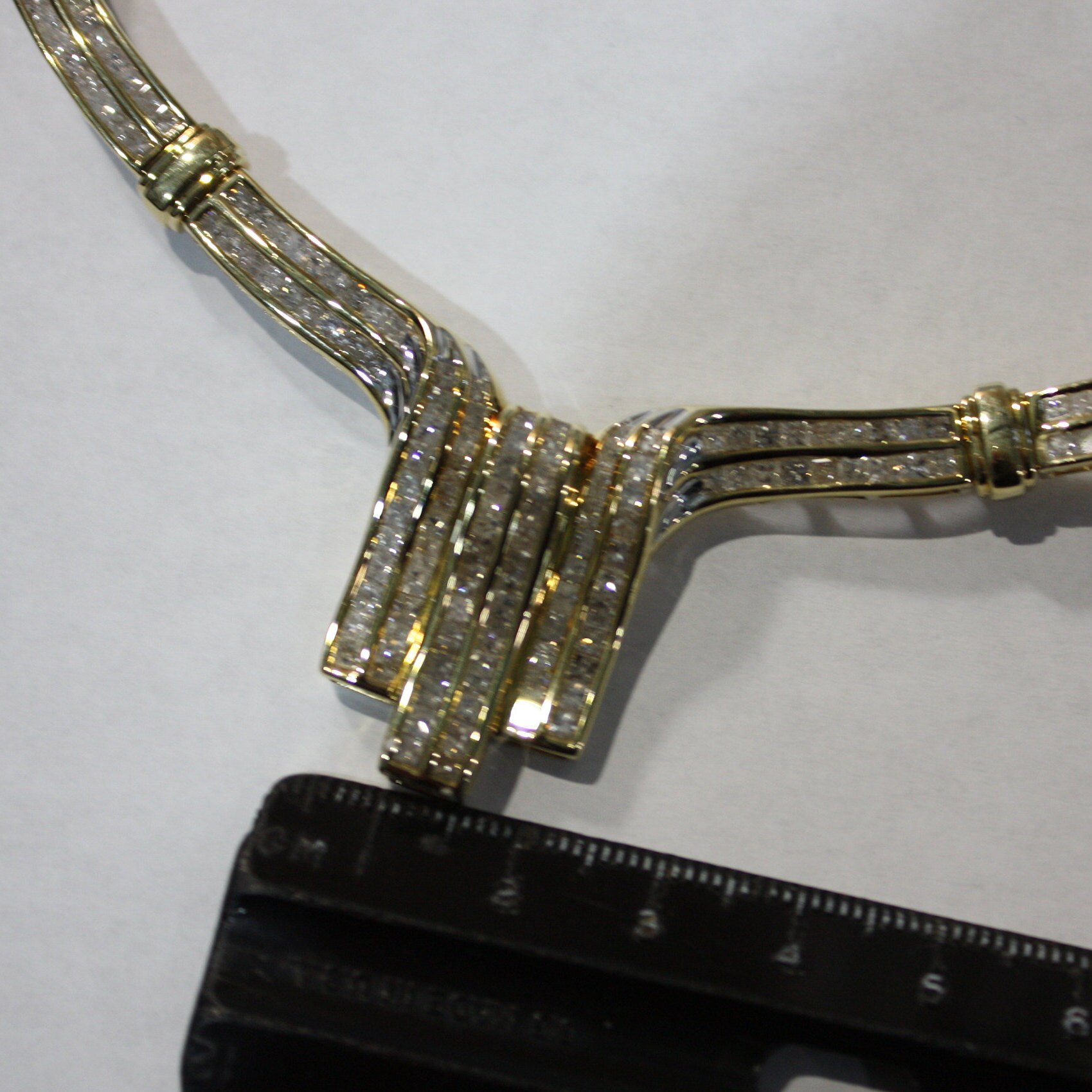 WATERFALL DIAMOND NECKLACE 14K Yellow Gold Statement 10CT. Etsy