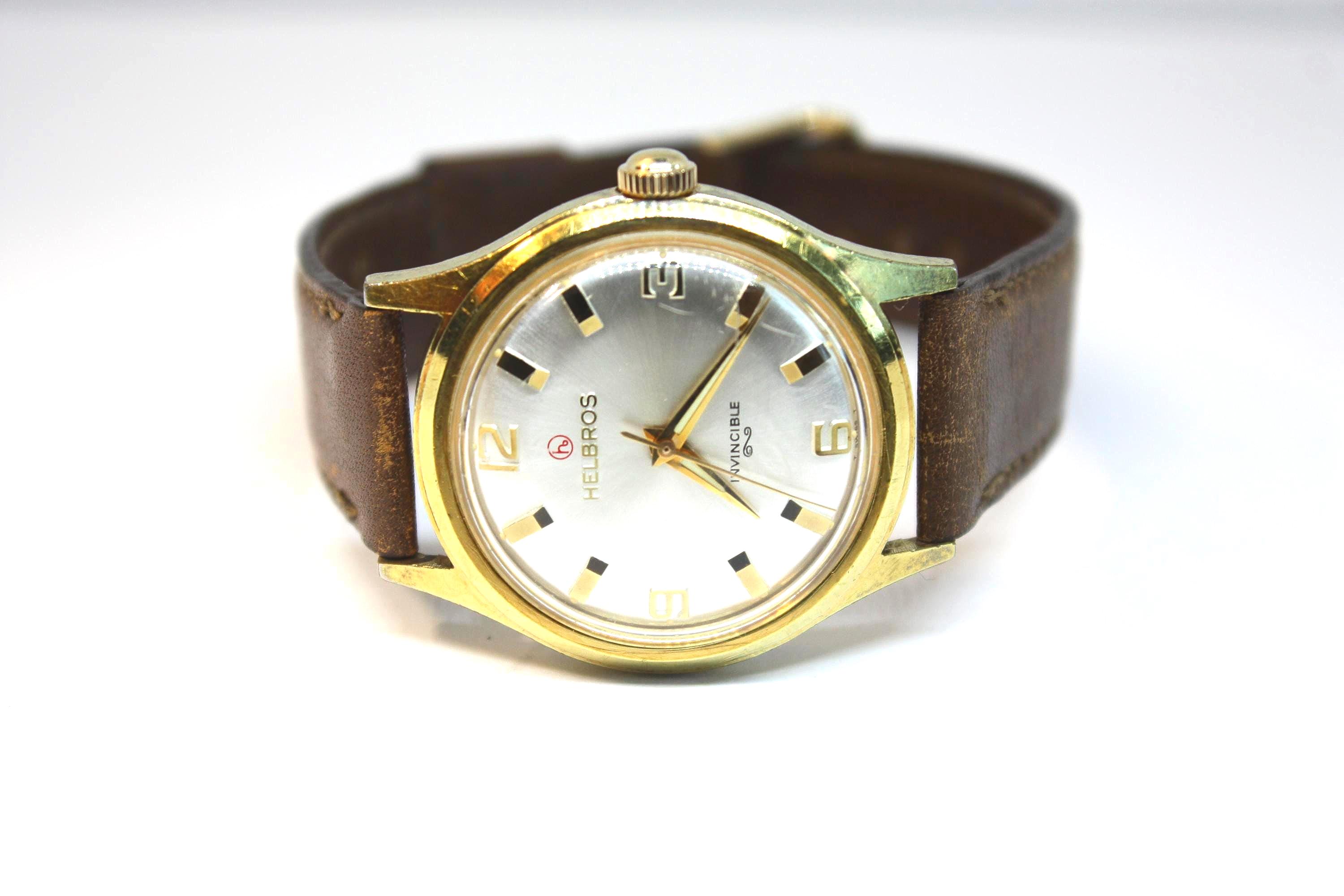 Vintage 34mm Helbros Invincibile Purina Logo Men\'s Mechanical Wristwatch 89A Vintage 34mm Helbros Invincibile Purina Logo Men main image 2