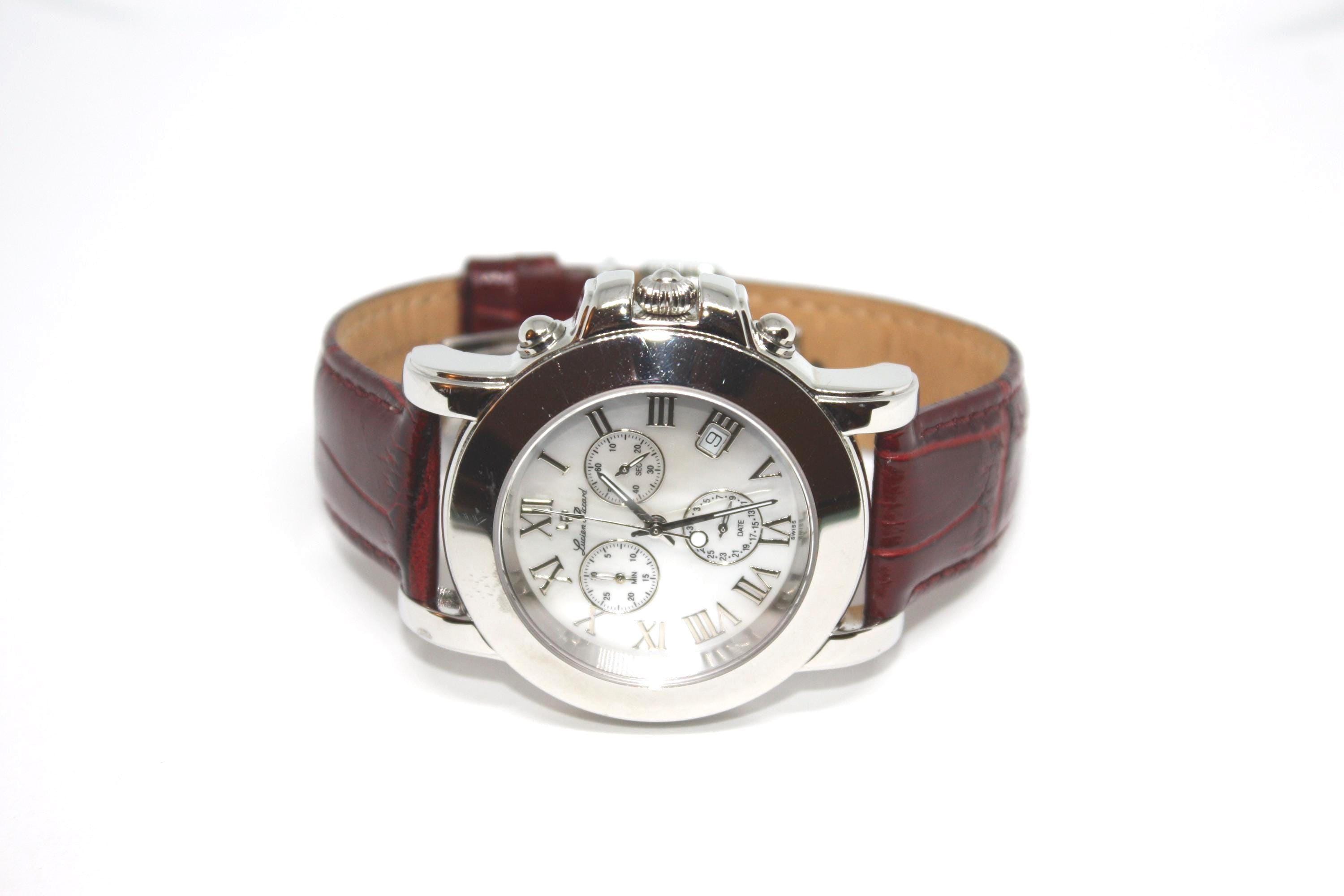 RARE Lucien Piccard 41mm S/steel Watch Sub Dial Date 