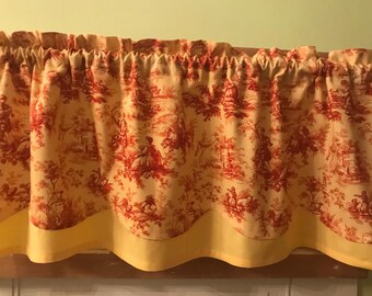 Kaufman Scallopd Swag Valance Curry Yellow Colorful French Country