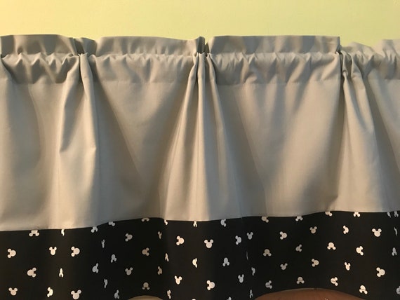 Light Gray And Mickey Mouse Or Minnie Mouse Ears Valance Kids Etsy