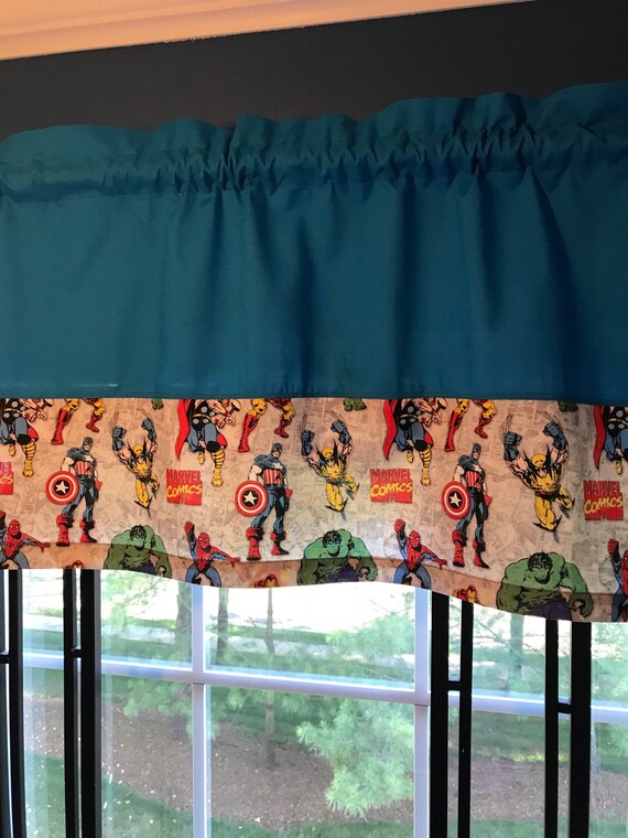 Marvel Comic Valance Kids Room Kids Curtains Etsy