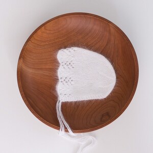 Cappellino per neonato, angora bianco, cappellino lavorato a maglia, cappellino per neonato, accessorio fotografico, cappellino per neonata, neonato