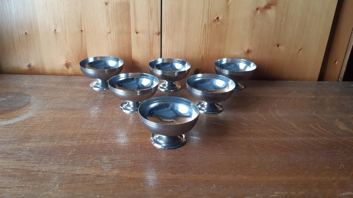 Coupelle apéro vintage Jean Couzon Orfèvre, trèfle en inox plat 1970