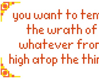wrath of the whatever West Wing cross stitch PDF pattern download