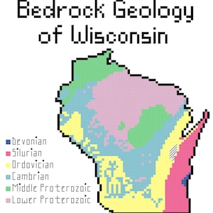 Wisconsin Bedrock Geology cross stitch PDF pattern download