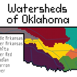Oklahoma Watersheds cross stitch PDF pattern download
