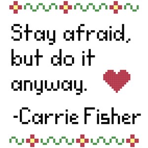 mach es trotzdem Carrie Fisher Kreuzstich PDF Muster download