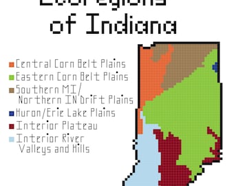 Téléchargement du modèle PDF au point de croix des écorégions de l'Indiana