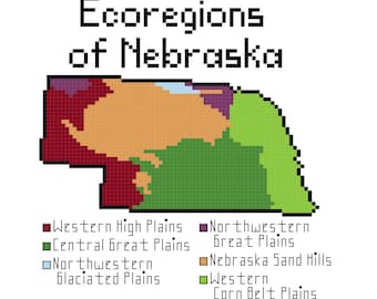 Télécharger le modèle PDF de point de croix sur les écorégions du Nebraska