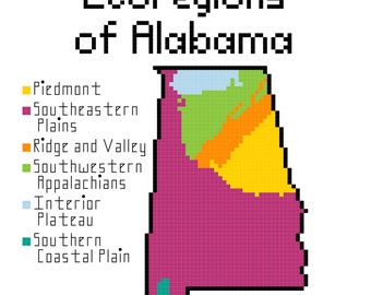 Téléchargement du modèle PDF au point de croix des écorégions de l'Alabama