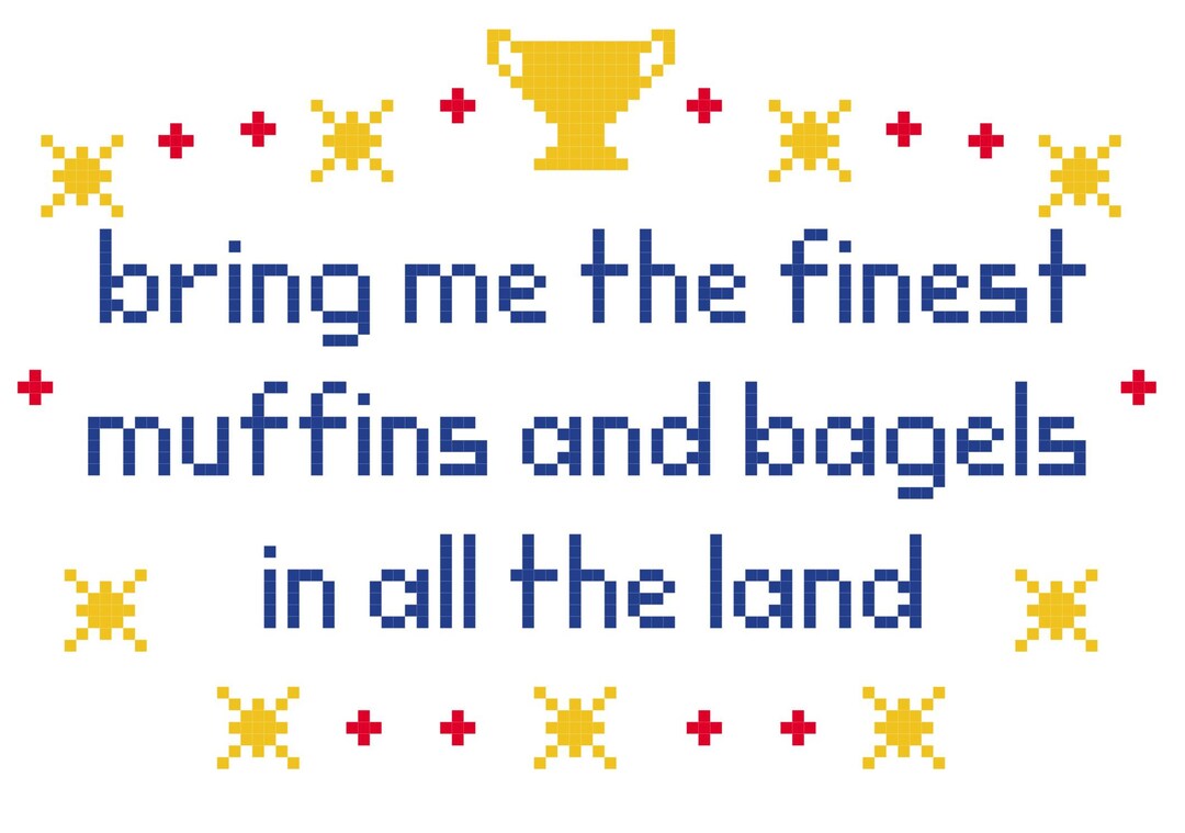 Finest Muffins and Bagels West Wing Cross Stitch PDF Pattern Download